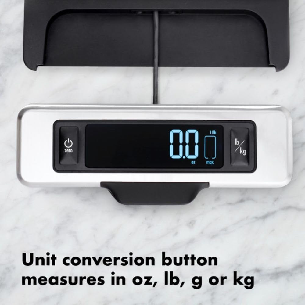 Good Grips 11-Pound Stainless Steel Kitchen Scale with Pull-Out Display - Black
